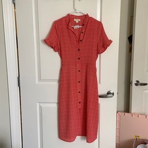 Red and white summer dress